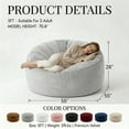 thumbnail image 4 of VIREO 5FT Bean Bag Chairs for Adults Memory Foam Filler Beanbag Chair with Removable and Washable Flannel Cover, Lazy Chairs for Living Room - Grey, 4 of 11