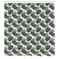 thumbnail image 3 of Ambesonne Leaves Shower Curtain, Hatched Style Leafy Motif, 69"Wx70"L, Pale Pink Multicolor, 3 of 5