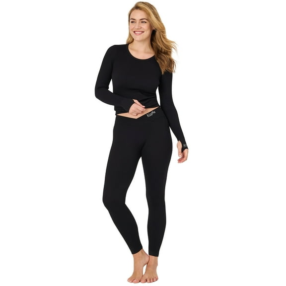 Kindly Yours Women's Seamless Ribbed Thermal Leggings, Sizes S-3X