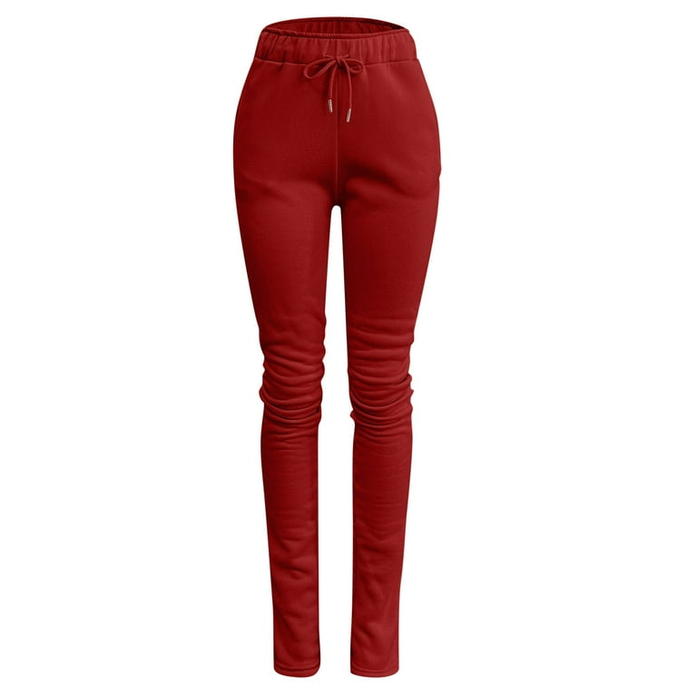 Aayomet Womens Pants Pants For Women Cargo Pants Women Baggy Low Waist Wide  Leg Baggy Elastic Pants for Women Work Casual,Red XXL