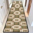 thumbnail image 5 of Vintage Floral Medallion Runner Rug, Green Gold Ornate Hallway Runner, Traditional Victorian Style Washable Floor Mat for Entryway Kitchen, 5 of 9