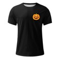 thumbnail image 3 of Dakiuu Halloween Pumpkin Face Graphic T Shirt for Men Women Unisex Casual Short Sleeve Tee Classic Loose Fit Autumn Everyday Wear, 3 of 4