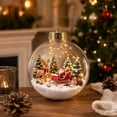 thumbnail image 3 of DefiDgd Lighted Clear Acrylic Christmas Ball Ornament,3D Miniature Snowy Winter Scene Hanging Bauble With Gold Cap for Xmas Tree Holiday Home Decor,Gift, 3 of 7