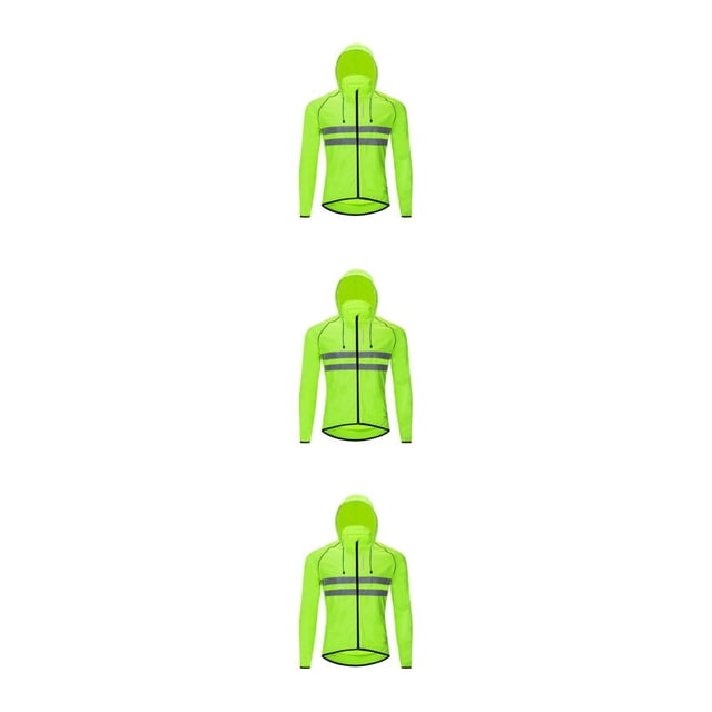 Wosthever Chaqueta de ciclismo abrigo con capucha para correr rompevientos chaleco a prueba de viento ropa moto señora manga larga hombre verde Type1 NO1