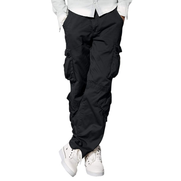 Pantalones Cargo Match para Hombre Gris Oscuro Talla 34 Algodón