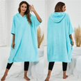thumbnail image 2 of Clearance! Hooded Poncho Towel Changing Robe Suitable for Adults Swimmers Sports Beach, 2 of 5