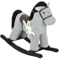 thumbnail image 2 of Qaba Toddler Rocking Horse, Plush  Kids Ride on Toy with Realistic Neigh and Toy, Animal Rocker for 2–5 Years Old, Gray, 2 of 9