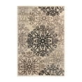 thumbnail image 3 of Superior Modern Floral Scroll Pet and Kid-Friendly Indoor Runner Rug, 3'x5', Beige, 3 of 7
