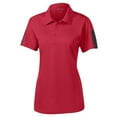 thumbnail image 5 of Yellow Rooster Womens PosiCharge Active Textured Colorblock Polo True Red/ Grey XL, 5 of 6