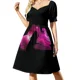 thumbnail image 2 of Vestido de manga corta con estampado floral azul de Adam Driver, elegante y casual., 2 of 7