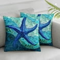 thumbnail image 3 of PIKWEEK Throw Pillow Cover  Set of 2 Ocean Sandpiper Beach Birds Watercolor in Sea Blue Kathie Decorative Indoor/Outdoor Square Pillow Covers Cushion Cases for Sofa Couch Bed, 3 of 7