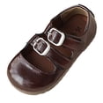 thumbnail image 3 of Abtuhar Girl's Leather Shoes Older Kids Solid Color Flat Bottom Soft Bottom Low Heel On Shoes, 3 of 5