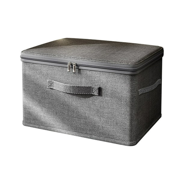 Organizador de ropa catiónico con tapa para almacenamiento en el dormitorio Caja de almacenamiento de tela plegable para calcetines, ropa interior, mantas Contenedor multiusos para la organización