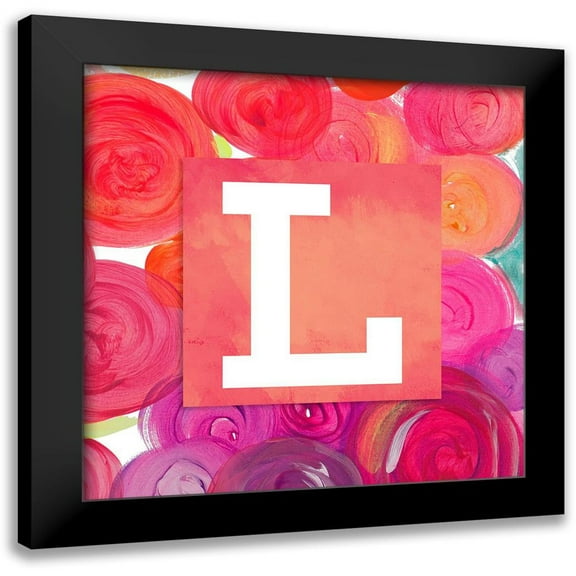 James, Nola 12x12 Black Modern Framed Museum Art Print Titled - Dot Garden Monogram (L)