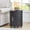 Black, variant on YOCWO Round End Table with Charging Station, Vertical Strip Side Tables with Sliding Door Storage for Living Room, Natural