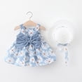 thumbnail image 3 of IBTOM CASTLE Toddler Baby Girls Tutu Dress Summer Sleeveless Backless Princess Birthday Party Dresses Flower Bowknot Sundress with Straw Hat Set 12-18 Months Blue - Floral, 3 of 4