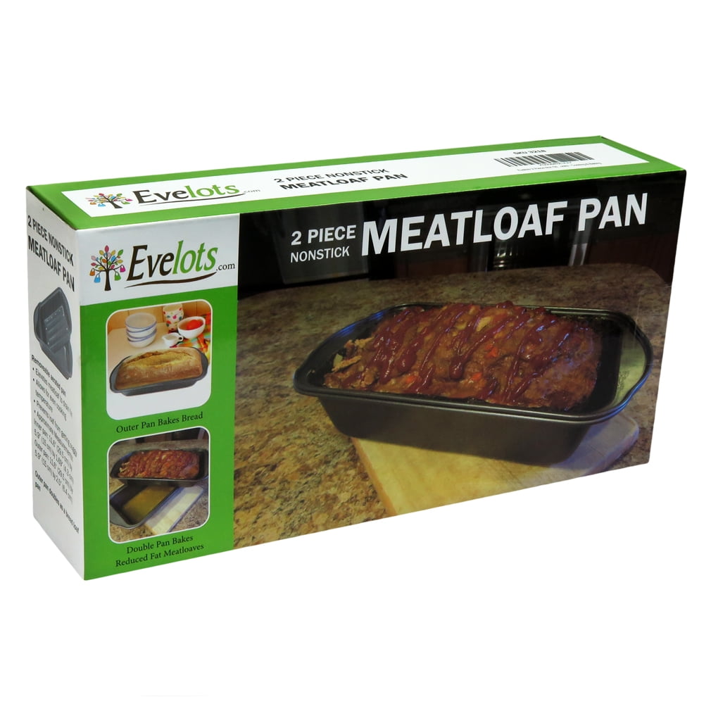 Meatloaf Pan-Drains Fat-Non Stick-Bread Baking-More Flavor-2 Piece Set 