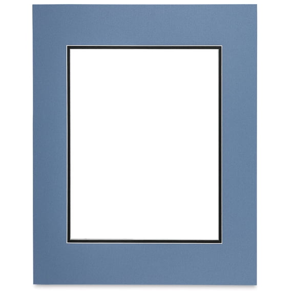 Blick Double Mat - Biscay Blue / Newport Blue, 16" x 20" (13-1/2" x 17-1/2" Opening)