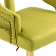 thumbnail image 5 of Kitchen High Bar Chairs with Rivets Detailing Polyester Velvet Bar Stool Chair Set of 1 Height Adjustable Counter Chair with Back Swivel Barstool with Footrest for Counter Kitchen Island(Green), 5 of 8