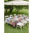 thumbnail image 4 of Outdoor Tablecloth with Umbrella Hole for Patio/Picnic/Party/Camping, Seahorse Coastal Waterproof Table Cloth Rectangle Table Cover Washable, Nautical Ocean Summer Beach Coral Wooden (52"x 70"), 4 of 8