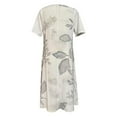 thumbnail image 4 of Robe de Plage Femme Décontractée à Manches Courtes Robes Taille Empire Robe sous le Genou Poches, 4 of 5