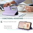 thumbnail image 4 of Cutyskin Crossbody Wallet Case for Samsung Galaxy S21 Ultra, with Detachable Wrist & Shoulder Strap, Premium PU Leather Magnetic Clasp Flip Kickstand Card Slots Phone Case for Galaxy S21 Ultra,Purple, 4 of 8