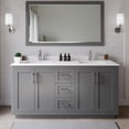 thumbnail image 2 of Wyndham Collection Miranda 66" Wood Double Bathroom Vanity in Gray/Nickel, 2 of 6
