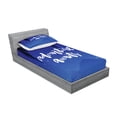 thumbnail image 2 of Ambesonne Saying Fitted Sheet & Pillow Sham Set, Stars Night Sky Palms Art, Twinxl, Violet Blue and White, 2 of 2