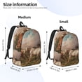 thumbnail image 2 of Disketp Three Horses Oil Painting print Canvas Backpack Lightweight Travel Daypack Student Rucksack Laptop Backpack-, 2 of 5
