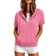 thumbnail image 3 of Breezora Women's Lightweight Short Sleeve Hoodie Slim Fit Casual Sweatshirt for Summer Outings, 3 of 6