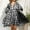 Black, variant on BEFOKA Short Sleeve Dress for Women 2025 Casual Tunic Shirts V Neck Fall Tops Floral Graphic Button Up Blouse Dressy Loose T-Shirts Plus Size S_XL