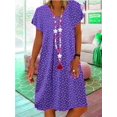 thumbnail image 1 of 2024 Robe Tendance Grande Taille pour Femmes Été Imprimé Manches Courtes Ample Décontractée Robes Femme Élégante Mode Plage Vêtements pour Dames, 1 of 7