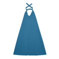 thumbnail image 7 of Wovilon Women's Halter Neck Sleeveless Maxi Dress, V-Neck Solid Color Flowy A-Line Long Summer Tunic, Lightweight Cotton Linen Blend Beach Vacation Casual Cover Up, 7 of 7