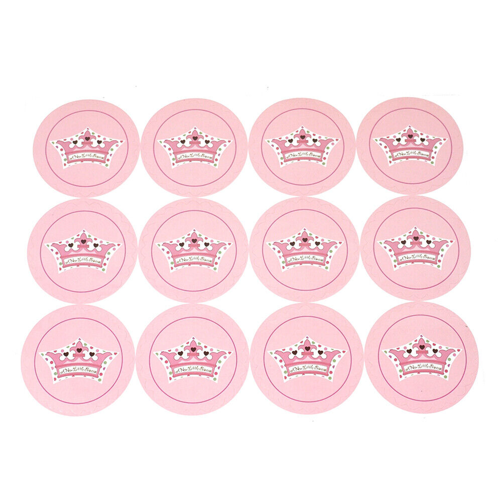 Baby Girl "A New Little Princess" Seal Paper Stickers, 21/2Inch, 12