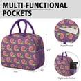 thumbnail image 6 of Lunch Bag Lunch Box for Women Reusable Insulated Lunch Bags,Water-Resistant Snail Shell with Pink on Purple Background Cooler Lunch Tote Bag, Large Capacity for Work Travel Picnic, 6 of 6