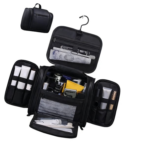 YIEMEEN Large Hanging Toiletry Bag for Men Travel Bathroom Bag with Hook Hygiene Bags Organizers for Shower Shaving Grooming