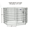 thumbnail image 5 of MidWest Home for Pets Metal Exercise Dog Playpen with Door, 8 Panels, 4 Ground Stakes, Foldable and Portable Pet Playpen, 42 Inch High, Black, 5 of 10