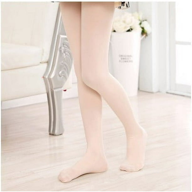 Calcetines de baile para niños de primavera y verano, de grado escolar, de terciopelo blanco, 80d, color piel