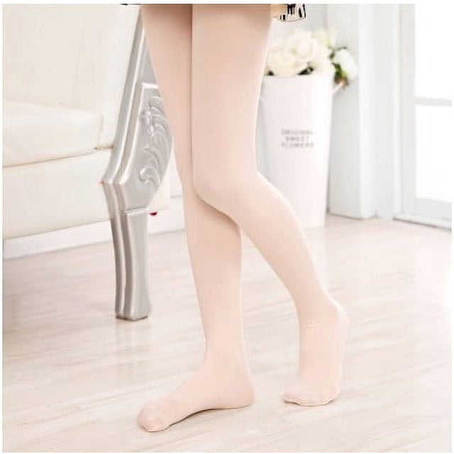 Calcetines de baile para niños de primavera y verano, de grado escolar, de terciopelo blanco, 80d, color piel