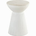thumbnail image 3 of Albany Living 20" Marble Top Wooden Round End Table in White, 3 of 6