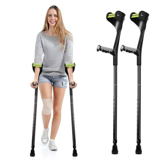 ENLUNTRA Forearm Crutches for Adults(x2 Units),Portable and Foldable Crutches for Walking