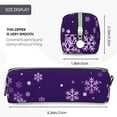 thumbnail image 3 of Naloa Crystal Purple Snowflake Leather Pencil Case, Makeup Pouch, Zipper Pouch for Daily Essentials, Storage Organizer, Cosmetics and Stationary Bag, 3 of 7