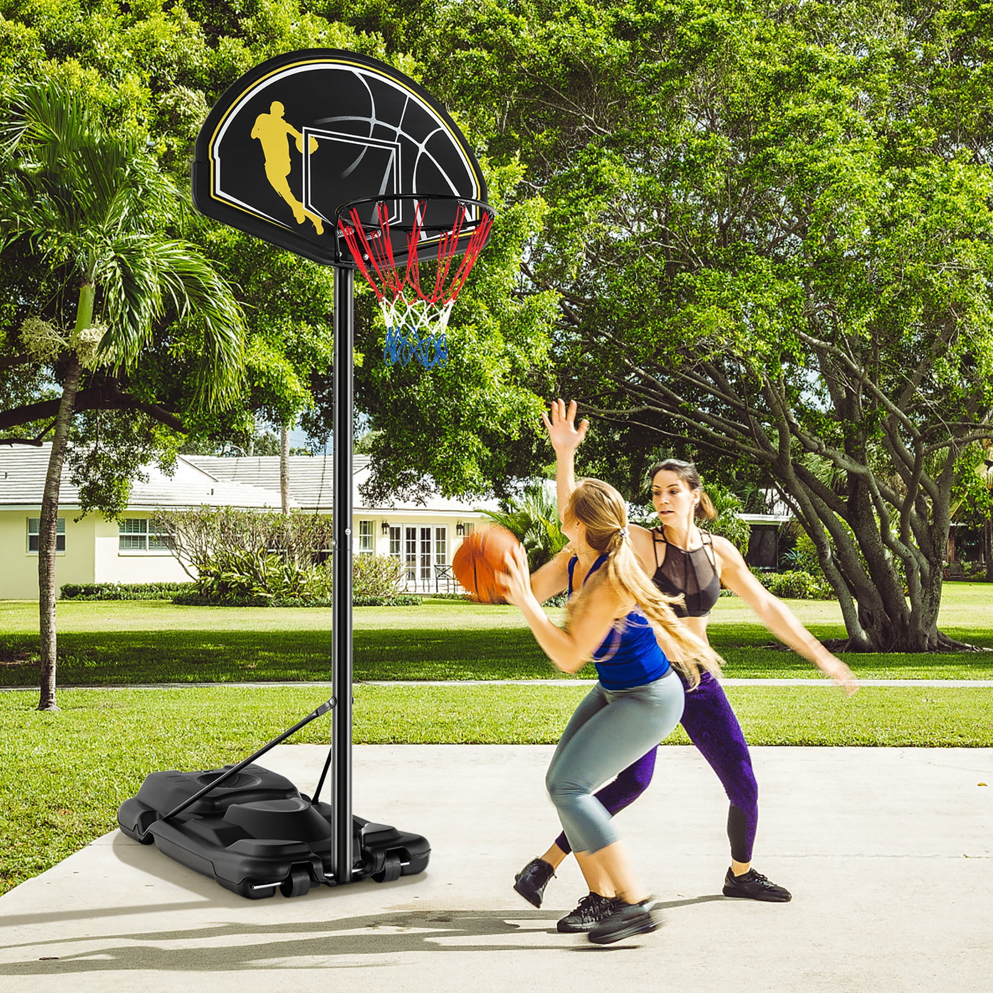 Costway 4.25'-10' Adjustable Height 41" Shatterproof Outdoor Portable Basketball System (Adult)