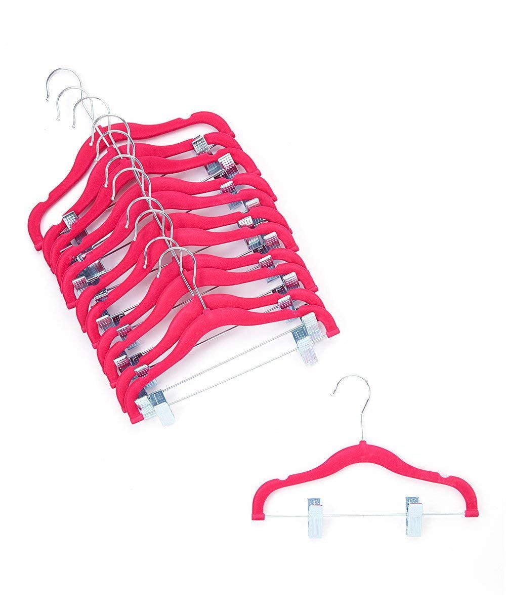 12 PACK Baby Hangers With Clips Baby Clothes Hangers Velvet Hangers