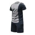 thumbnail image 3 of Cathalem Linen Sets for Men Short Sleeve Tee and Drawstring Waist Shorts Set Tracksuit,Gray XXXXXL, 3 of 4