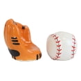 thumbnail image 4 of Ceramic Baseball With Glove Mitt Sports Salt And Pepper Shakers Figurine Set, 4 of 8