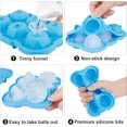 thumbnail image 3 of Bandejas de cubitos de hielo de 2 pulgadas con tapas, bandeja de silicona de 3 cavidades y máquina para hacer 3 bolas de hielo, bandeja para cubitos de hielo para cócteles fríos, whisky, azul, 3 of 8