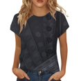 thumbnail image 1 of Hot Sale!Uooqdmx Blouses pour Femmes, Chemises à Manches Courtes pour Femmes, Hauts Décontractés pour Femmes, Hauts d'Été à Manches Courtes Col Rond Tunique Mignonne Tendance, Hauts de Sortie pour Femmes, Gris m, 1 of 4