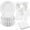 White, variant on 175 Pcs Paper Plates and Napkins Party Supplies, 25 Guests Disposable Party Decorations, Paper Plates Napkins Cups for Baby Shower Birthday Wedding