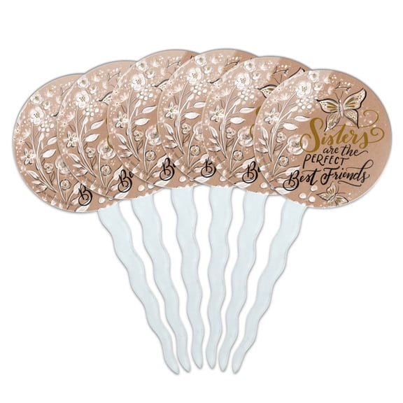 Sisters are the Perfect Best Friends Cupcake Picks Toppers Decoration Set of 6